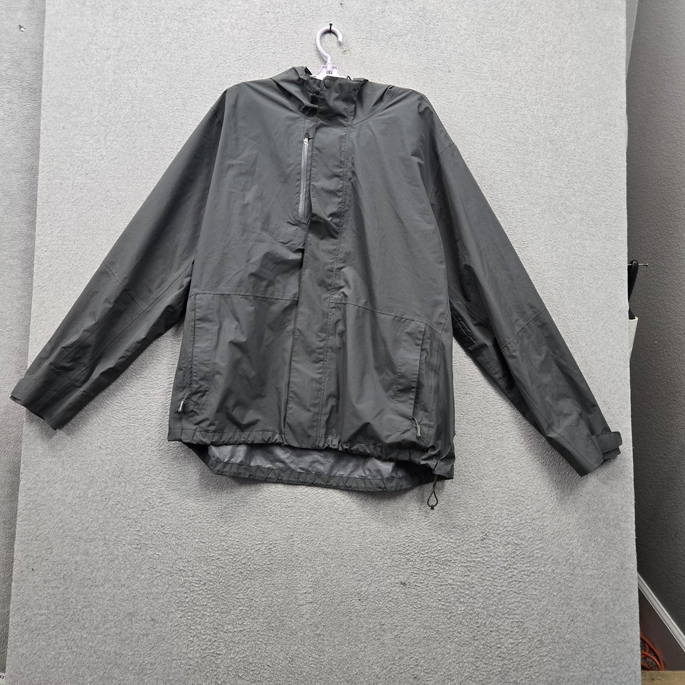 Lands' End Men Jacket XXL (50-52) Gray Activewear Zipper Hooded Pockets